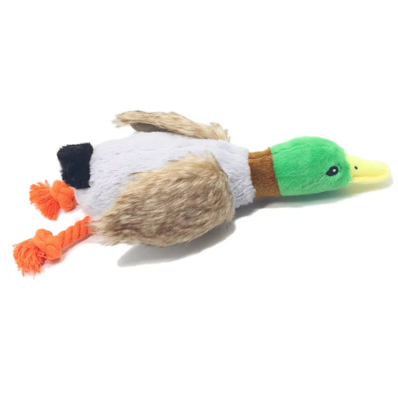 Cute Plush Duck Sound Pet Toy Animal Squeak Dog Toy Cleaning Tooth Dog Chew Rope Chew Toys for Small Medium Dogs Interactive Toy