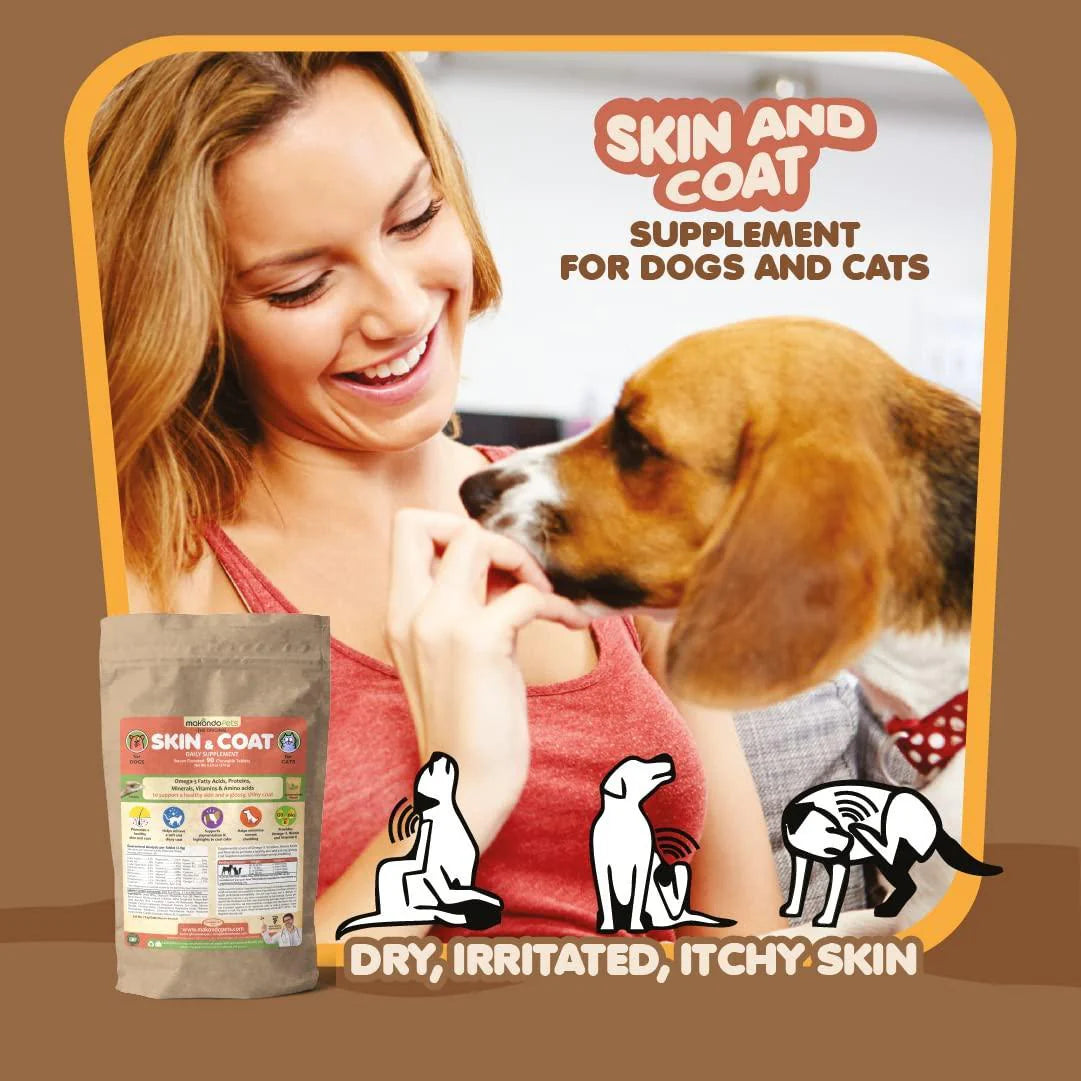 Skin and Coat Supplement with Fish Oil for Dogs Cats Dog Itch Relief With