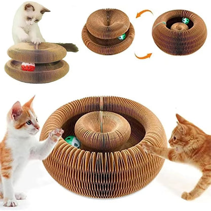 Creative Cat Scratching Board Pet Supplies Grinding Claw Board Rolling Ball Cat Scratching Toy Foldable Magic Organ Design