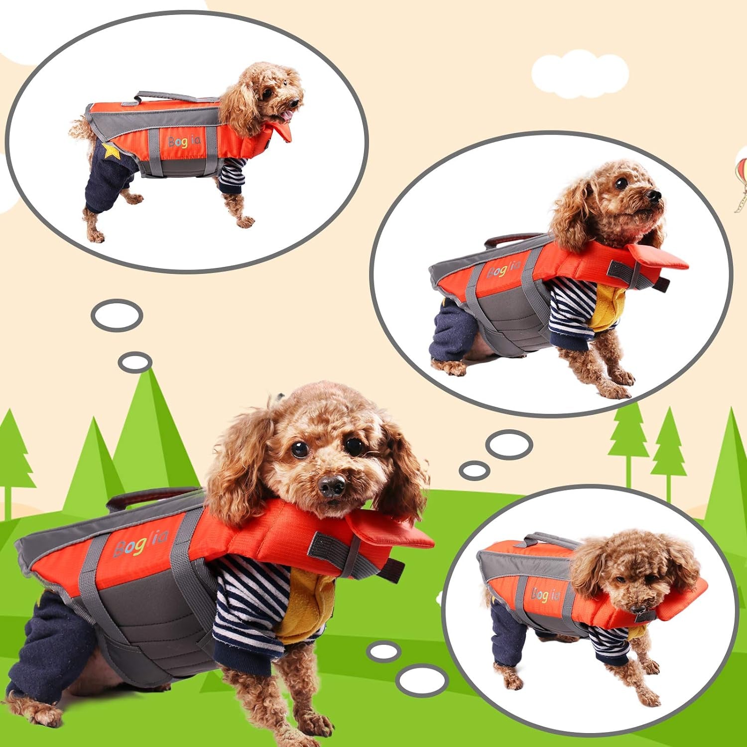 Dog Life Jacket, Dog Life Vest for Swimming, Dog Lifevest, Dog Floatation Swimming Vest M