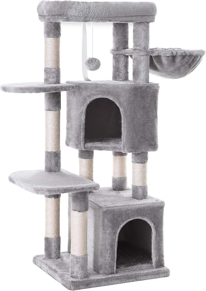 Cat Tree, Cat Tower, Scratching Posts, 47.2 Inches, Light Gray UPCT80W