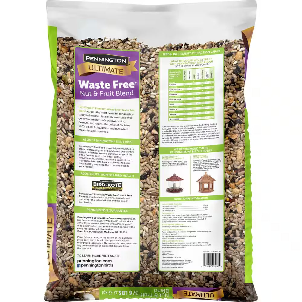 Ultimate 6 Lb. Waste Free Nut and Fruit Bird Seed Food Blend