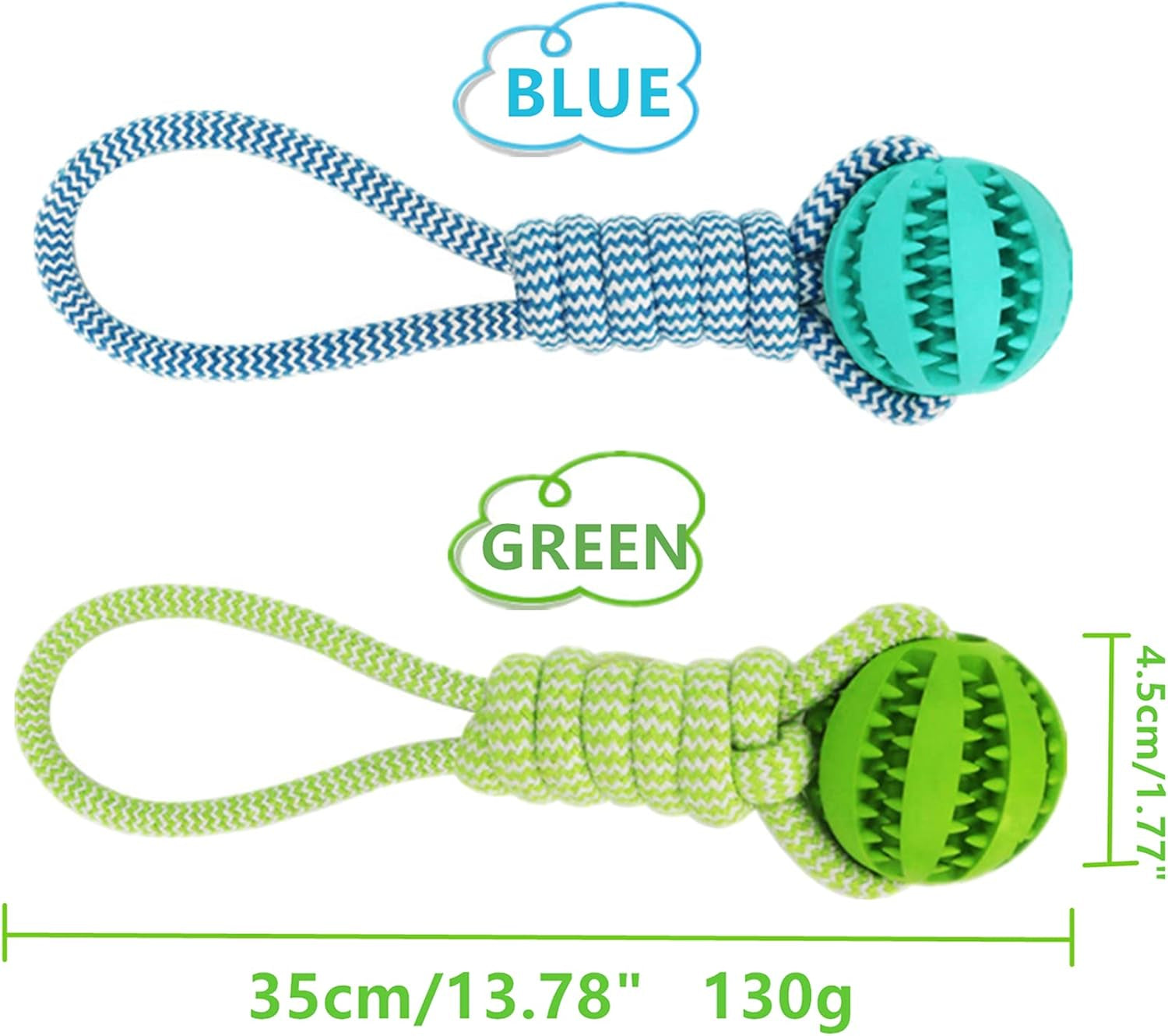 Dog Toy for Aggressive Chewers,Durable Puppy Treat Chew Rope Tough Molar Teeth Cleaning Ball 100% Rubber Food Dispensing Bite Knot Training Tugging Playing for Small Medium & Large Breeds