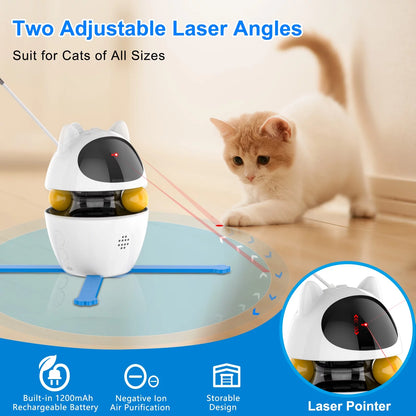 Automatic Cat Toy Interactive for Indoor, 3 in 1 Cat Interactive Laser Feather Toys Breed