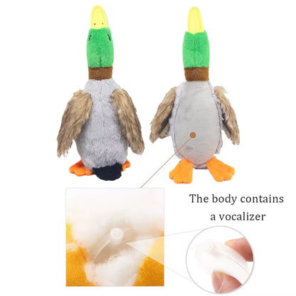 Cute Plush Duck Sound Pet Toy Animal Squeak Dog Toy Cleaning Tooth Dog Chew Rope Chew Toys for Small Medium Dogs Interactive Toy