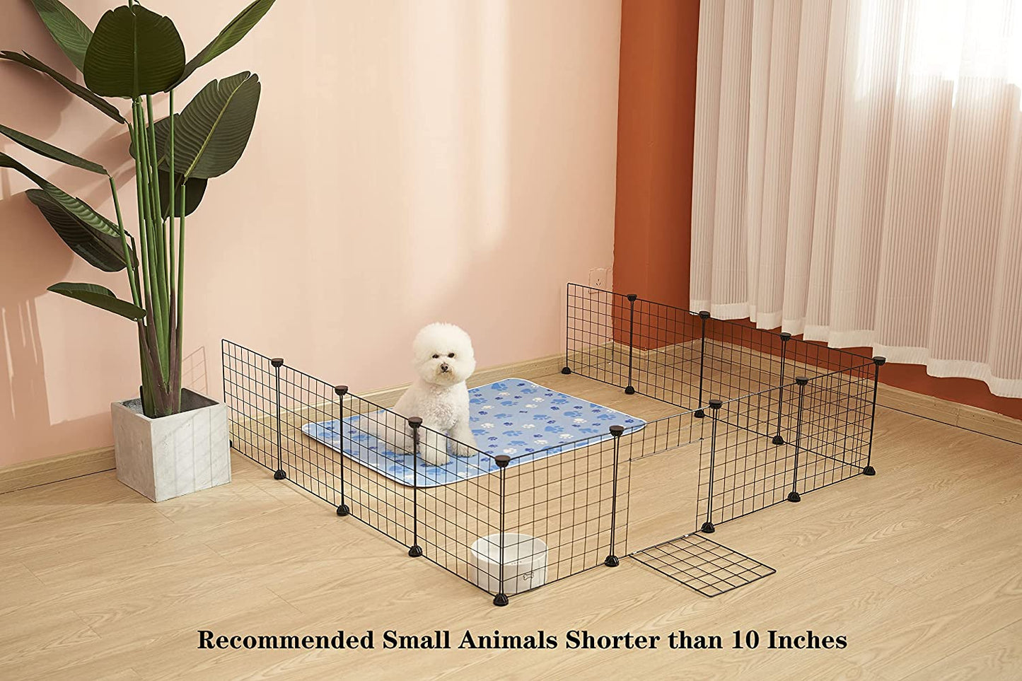 Guinea Pig Cages Small Animal Playpen, Small Animal Cage for Indoor Outdoor Use, Portable Metal Wire Yard Fence for Guinea Pigs, Bunny, Turtle, Hamster, 12 Panels (14X14)