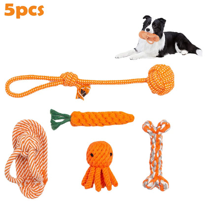 5-PACK Dog Rope Toys, Dog Chew Rope Toys Puppy Teething Toys for Small and Medium Dogs Stimulation & Training