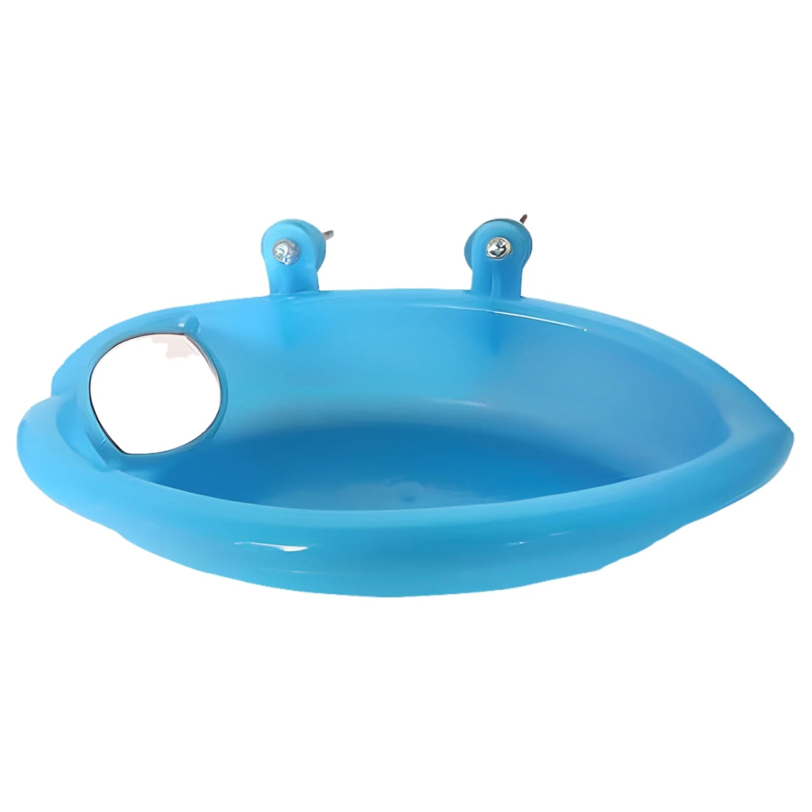 Bird Bath Tub Bowl Basin Hanging Birdbath Toy Pet Parrot Budgie Parakeet Cockatiel Cage Water Shower Food Feeder with Mirror Pet Supplies