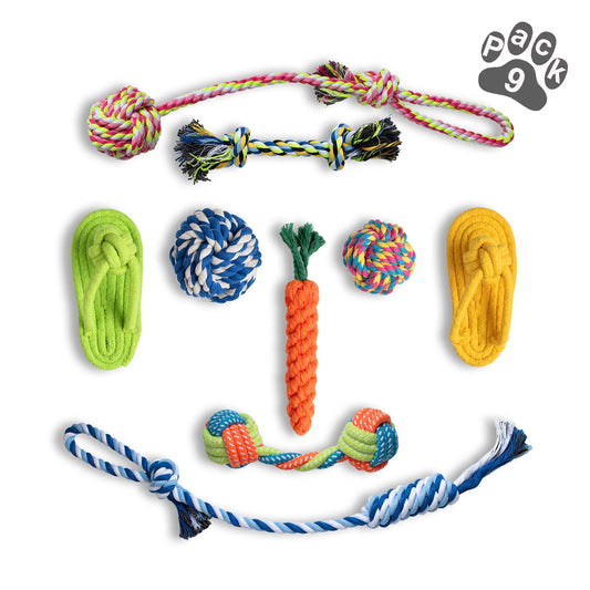 Puppy Toys Puppy Teething Chew Toys, Dog Toys for Medium Dogs Chew Rope Toys, Puppy Chew Rope Toys for Teething, Cute Small Dog Toys, Durable Rope Dog Toys for Puppies, Dog Toys Pack of 9 Puppy Ropes