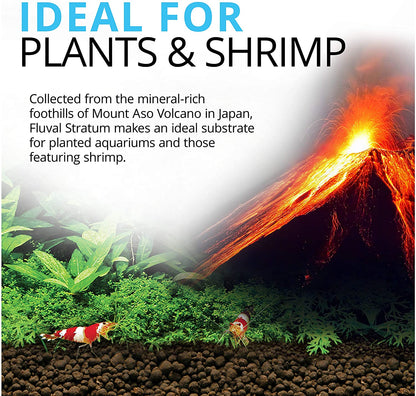 12694 Plant and Shrimp Stratum for Freshwater Fish Tanks, 8.8 Lbs. – Aquarium Substrate for Strong Plant Growth, Supports Neutral to Slightly Acidic Ph