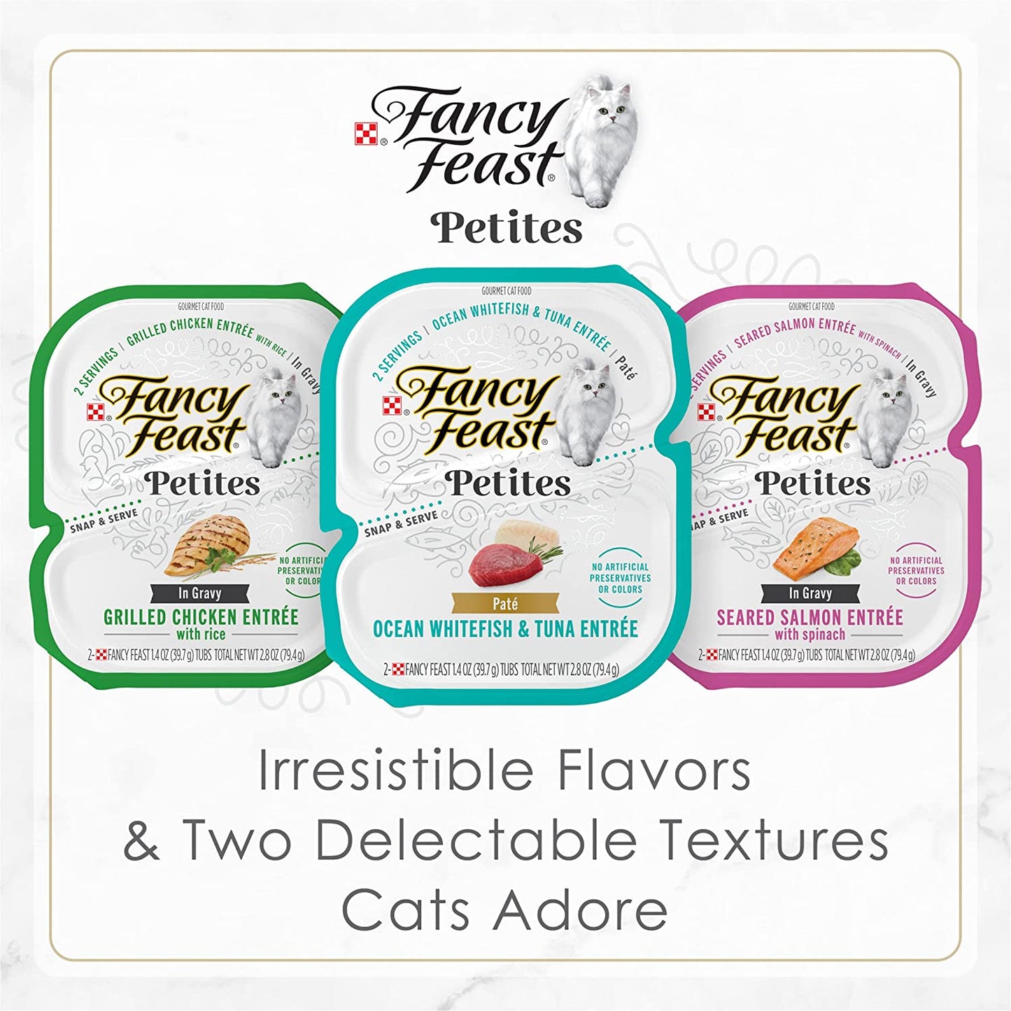 Purina  Gourmet Pate Wet Cat Food, Petites Tender Beef Entree - (Pack of 12) 2.8 Oz. Tubs