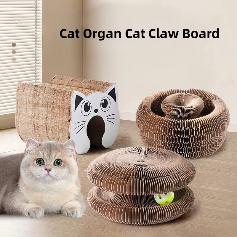 Creative Cat Scratching Board Pet Supplies Grinding Claw Board Rolling Ball Cat Scratching Toy Foldable Magic Organ Design