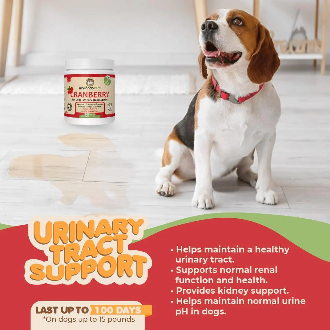 Dog Cranberry Supplement Natural Dog UTI Treatment & Kidney Support for Dogs.