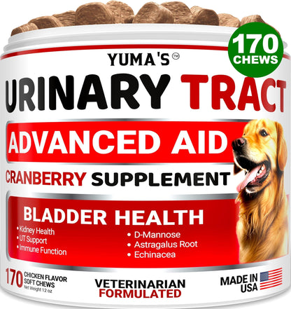 Dog UTI Treatment 170 Treats Cranberry Supplement for Dogs Bladder Control