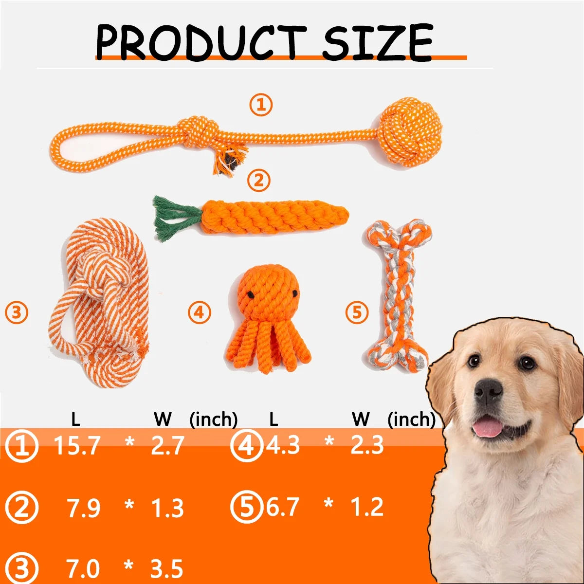 5-PACK Dog Rope Toys, Dog Chew Rope Toys Puppy Teething Toys for Small and Medium Dogs Stimulation & Training