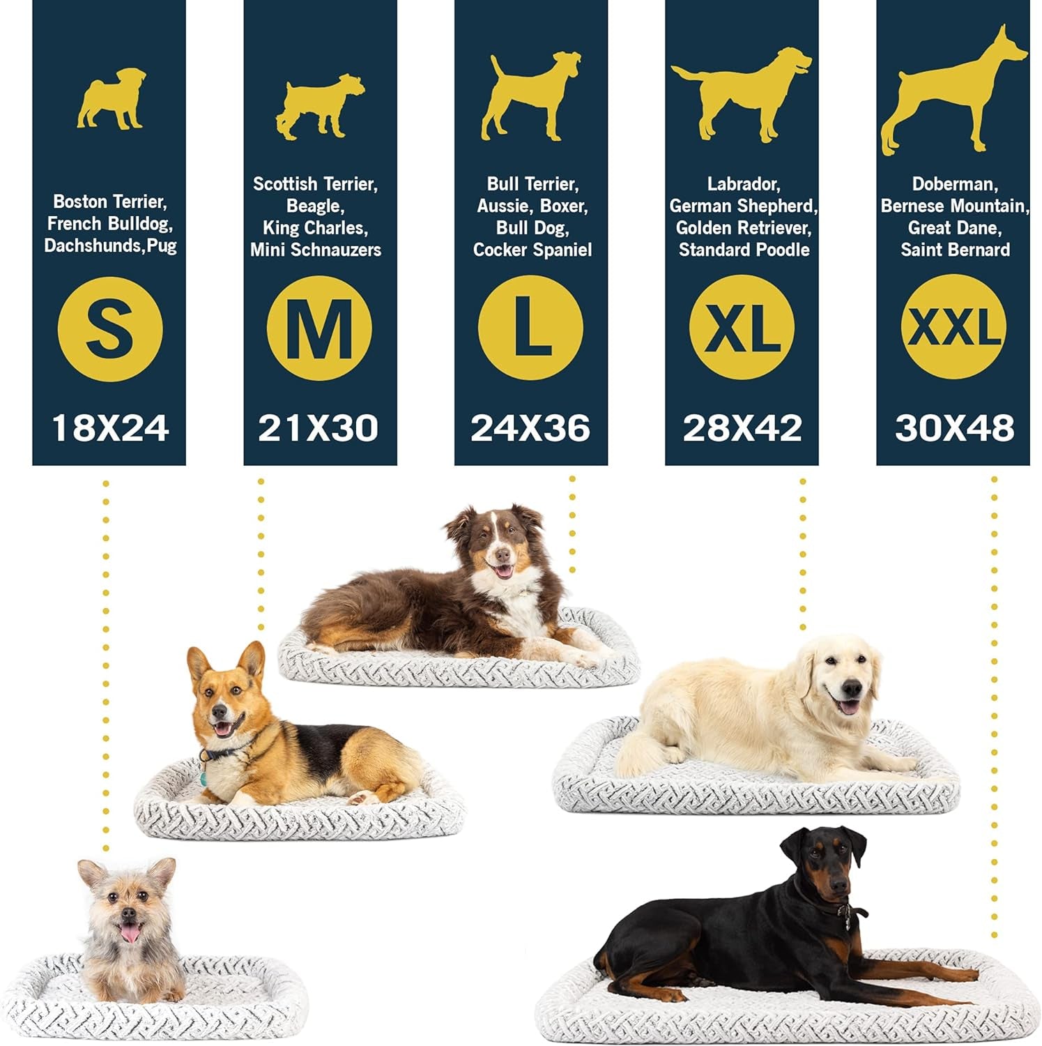 Bolster Mat Dog Bed & Crate Mat (Plush & Versatile Washable Dog Bed Perfect Dog Crate Mat and Calming Dog Bed) Small Dog Bed Size Measures 18" X 24"